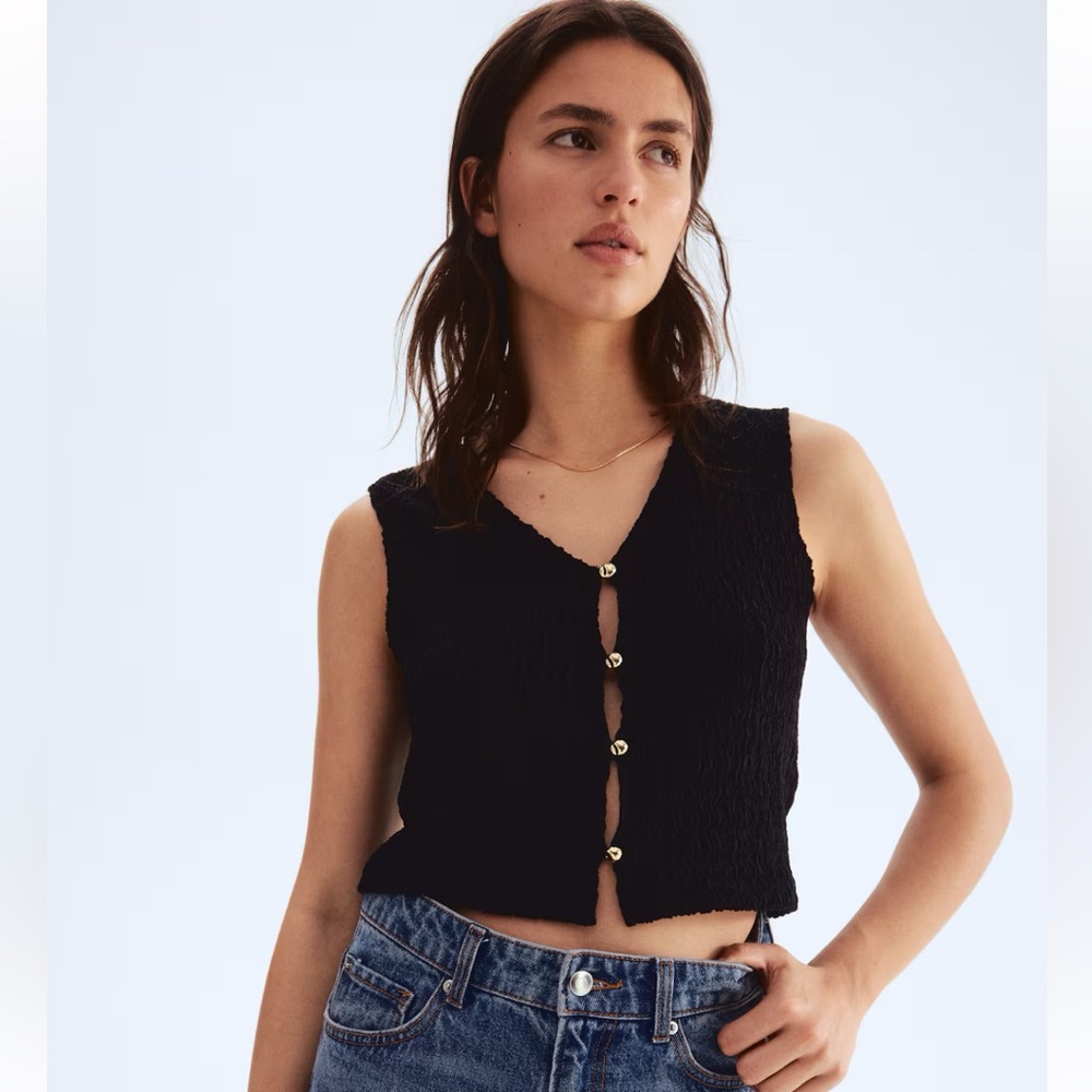 NWT H&M Textured Jersey Vest - Picture 2 of 10